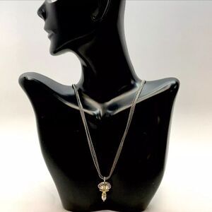 Designer Brighton Silver-Tone Double Strand Cottagecore Pendant Necklace